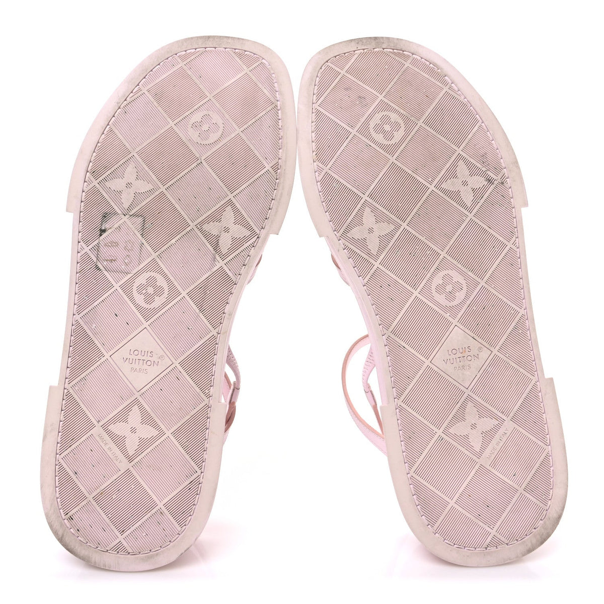 LV X TM Cherry Blossom Calfskin Maya Flatform Sandals 40 Light Pink