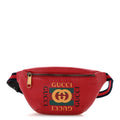 Grained Calfskin Small Logo Belt Bag Hibiscus Red