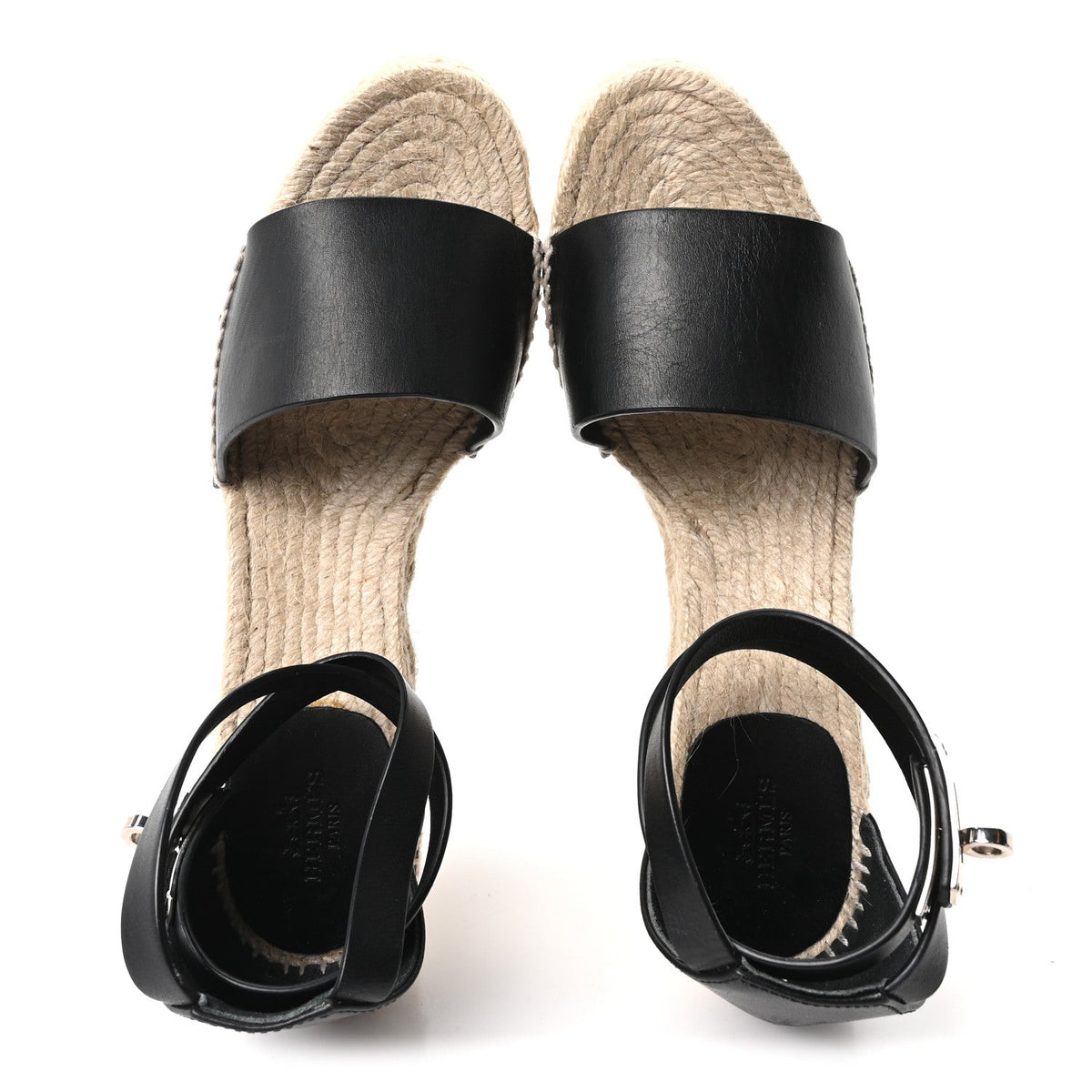 Calfskin Tipoli Espadrille Wedges 38 Black