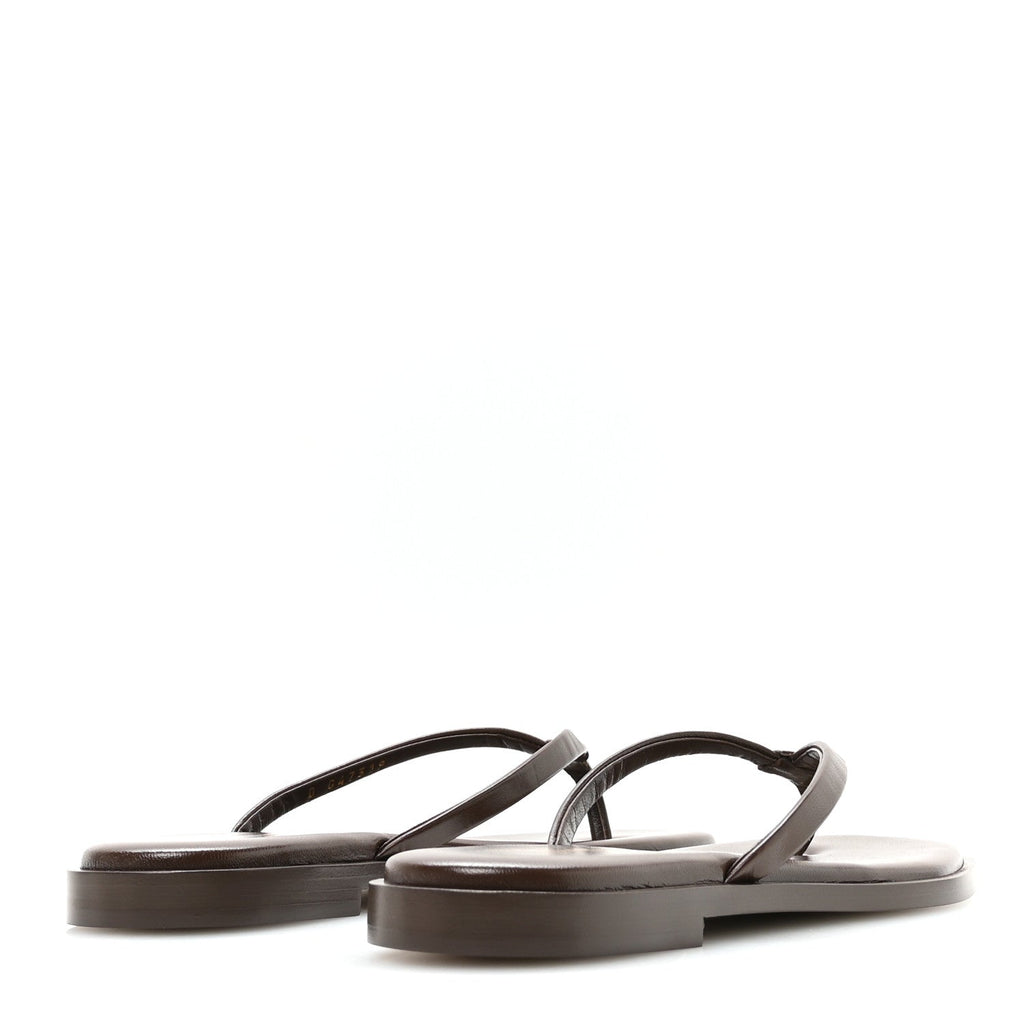 Goatskin CC Times Square Thong Sandals 37.5 Brown