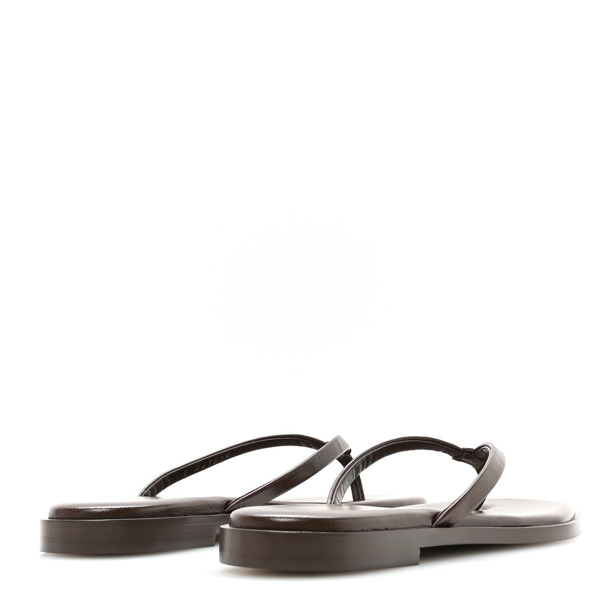 Goatskin CC Times Square Thong Sandals 37.5 Brown