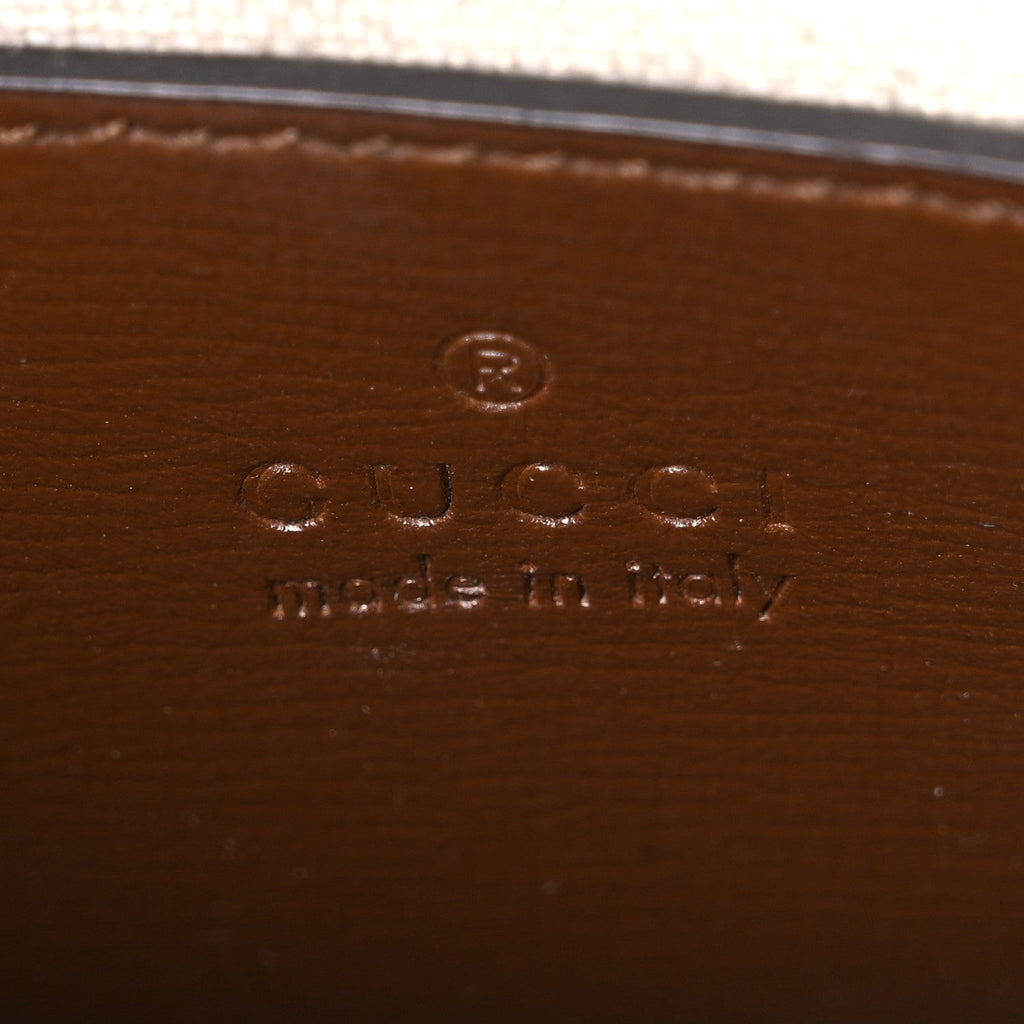 GG Supreme Monogram Azalea Calfskin Mini Retro Interlocking G Tote Bag Beige Ebony Brown Sugar
