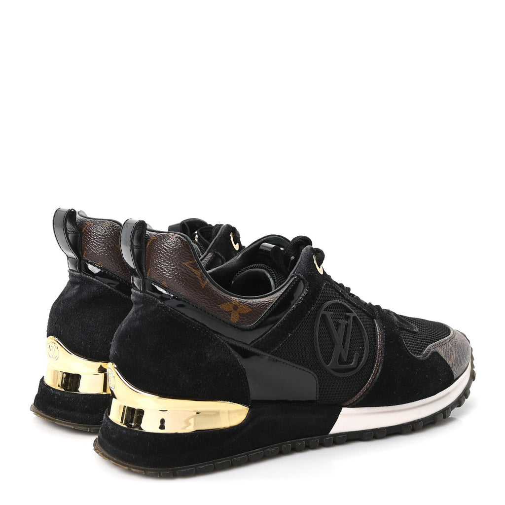 Suede Monogram Run Away Sneakers 36.5 Black