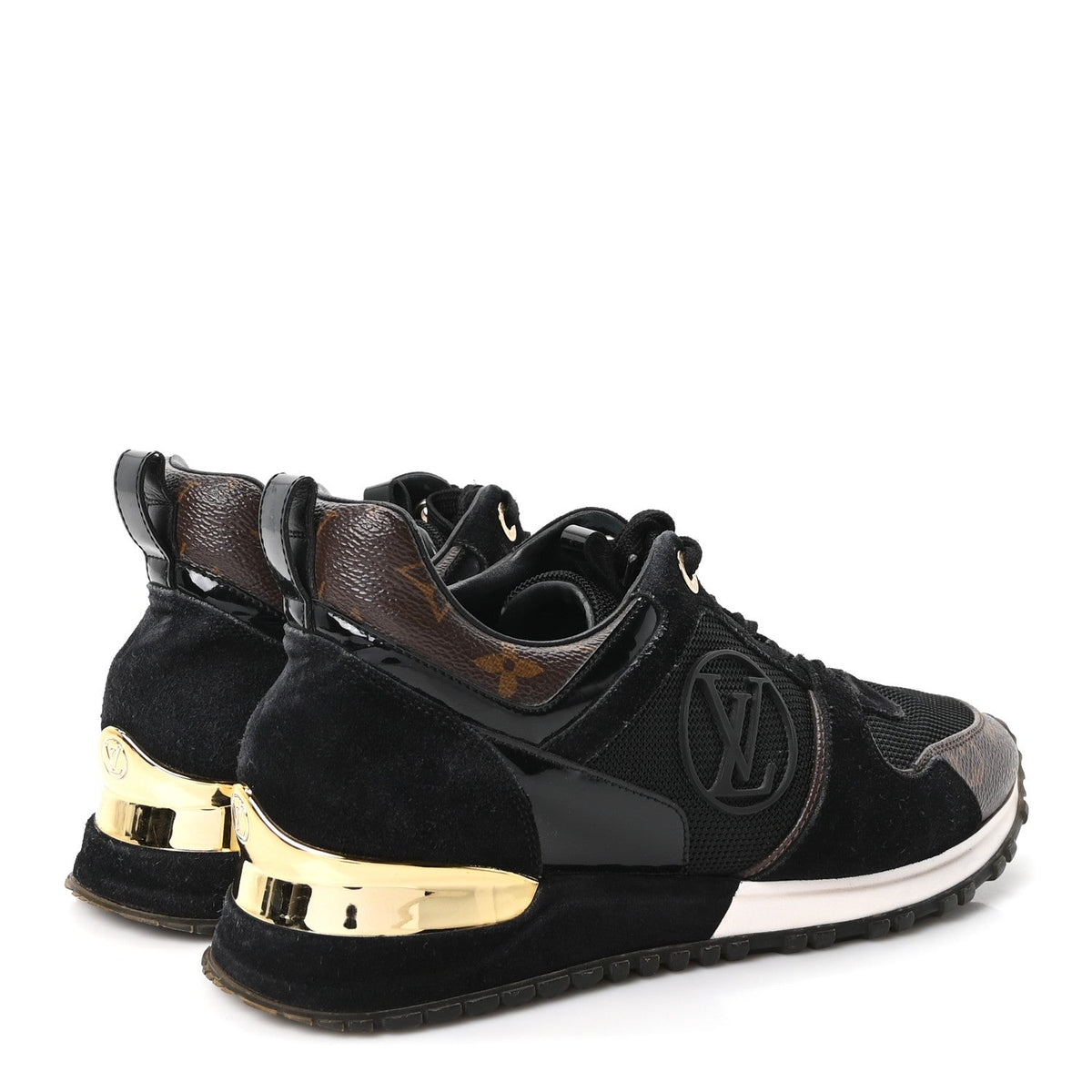 Suede Monogram Run Away Sneakers 36.5 Black