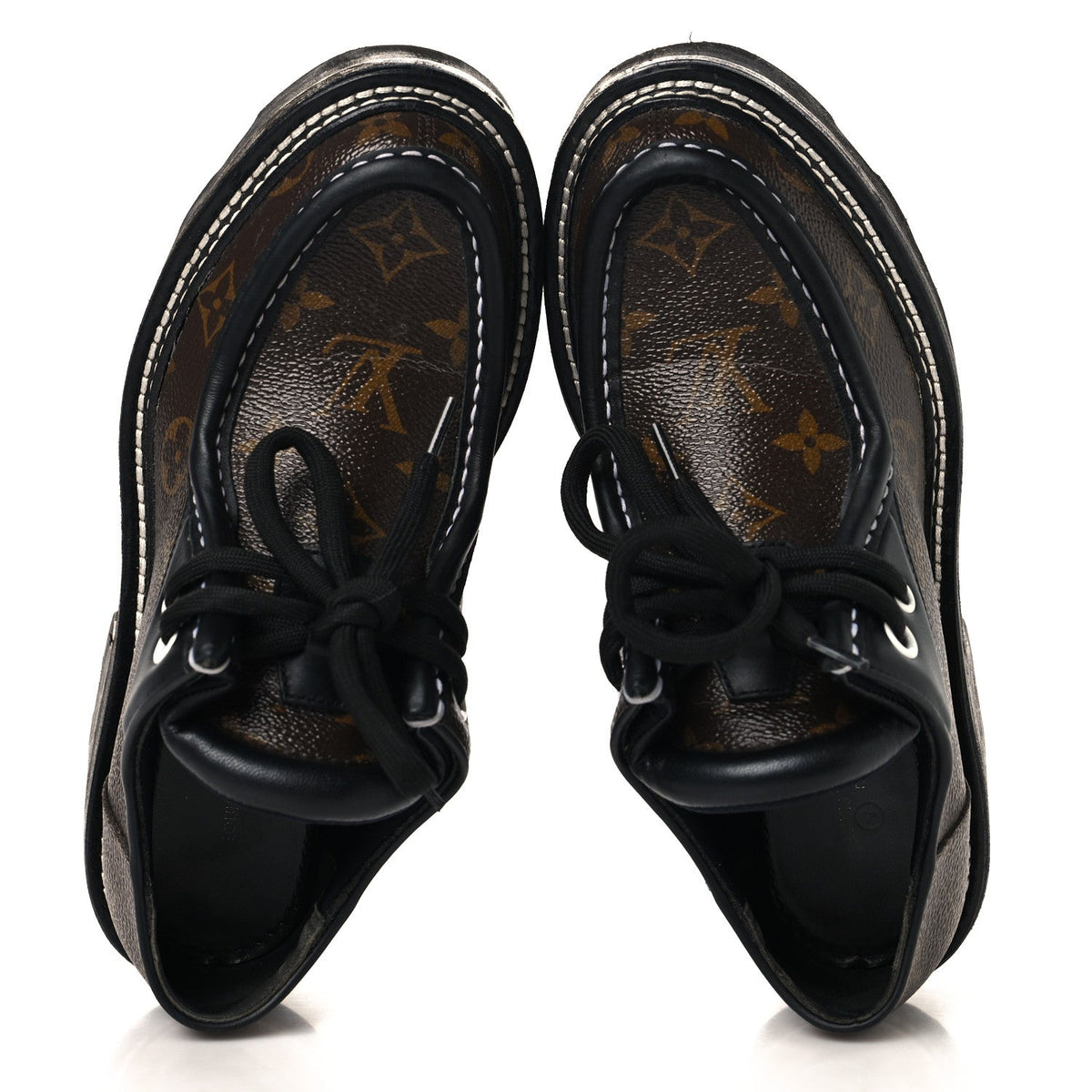 Monogram Calfskin Beaubourg Platform Derby Shoes 36 Brown