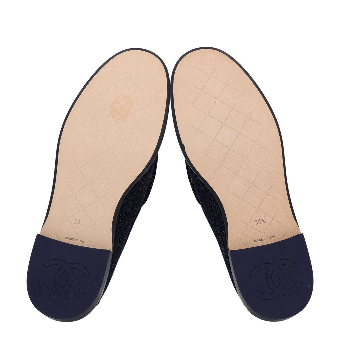 Denim CC Turnlock Loafers 39.5 Dark Blue