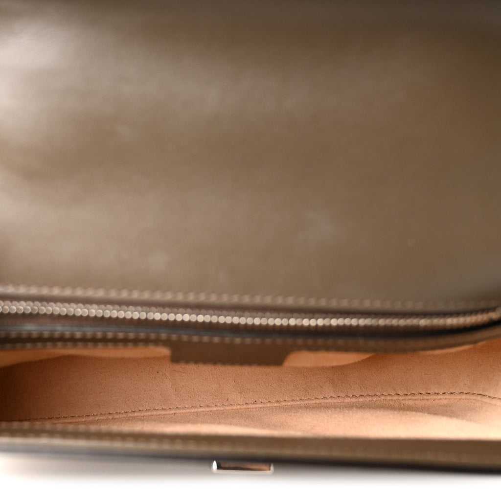 Senna Calfskin Petite GG Top Handle Shoulder Bag Brown