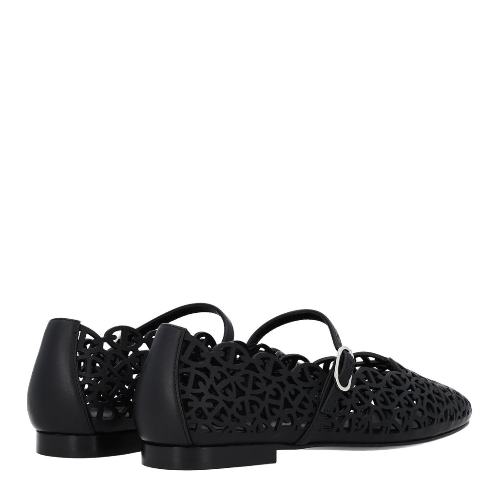 Calfskin Chaine d'Ancre Meli Ballet Flats 36 Black