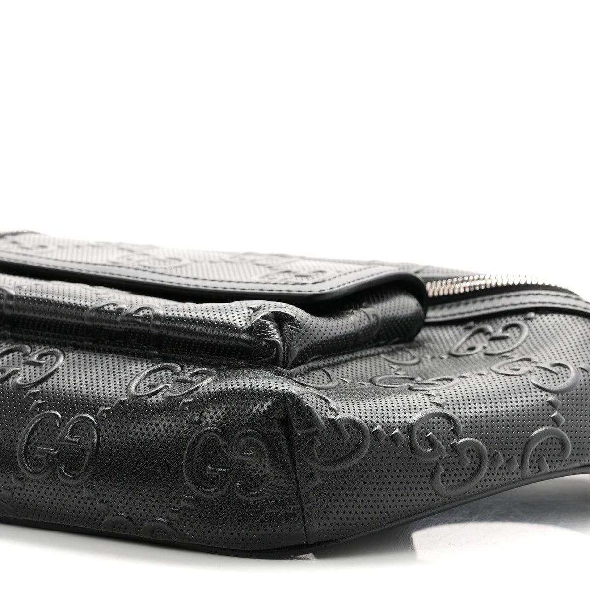 Calfskin GG Tennis Embossed Pocket Belt Bag Black