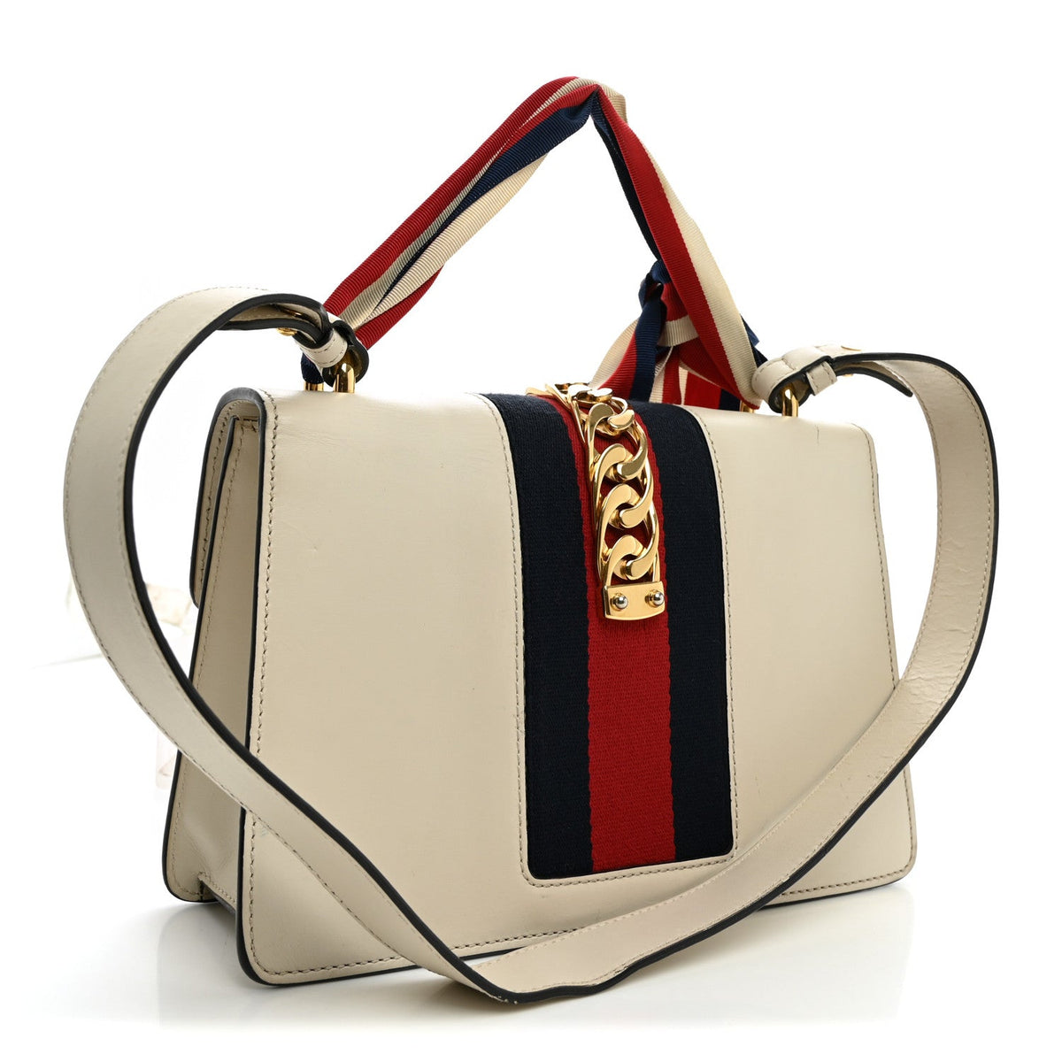 Calfskin Small Sylvie Shoulder Bag Off White