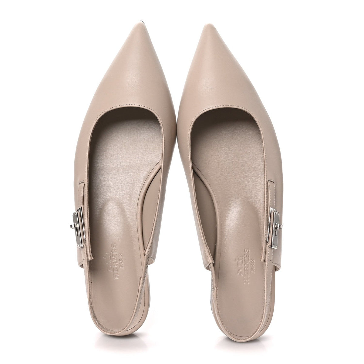 Nappa Lovely Slingback Flats 38.5 Beige Galet