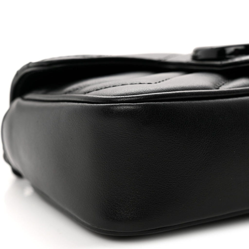 Calfskin Matelasse Monochrome GG Marmont Chain Belt Bag Black