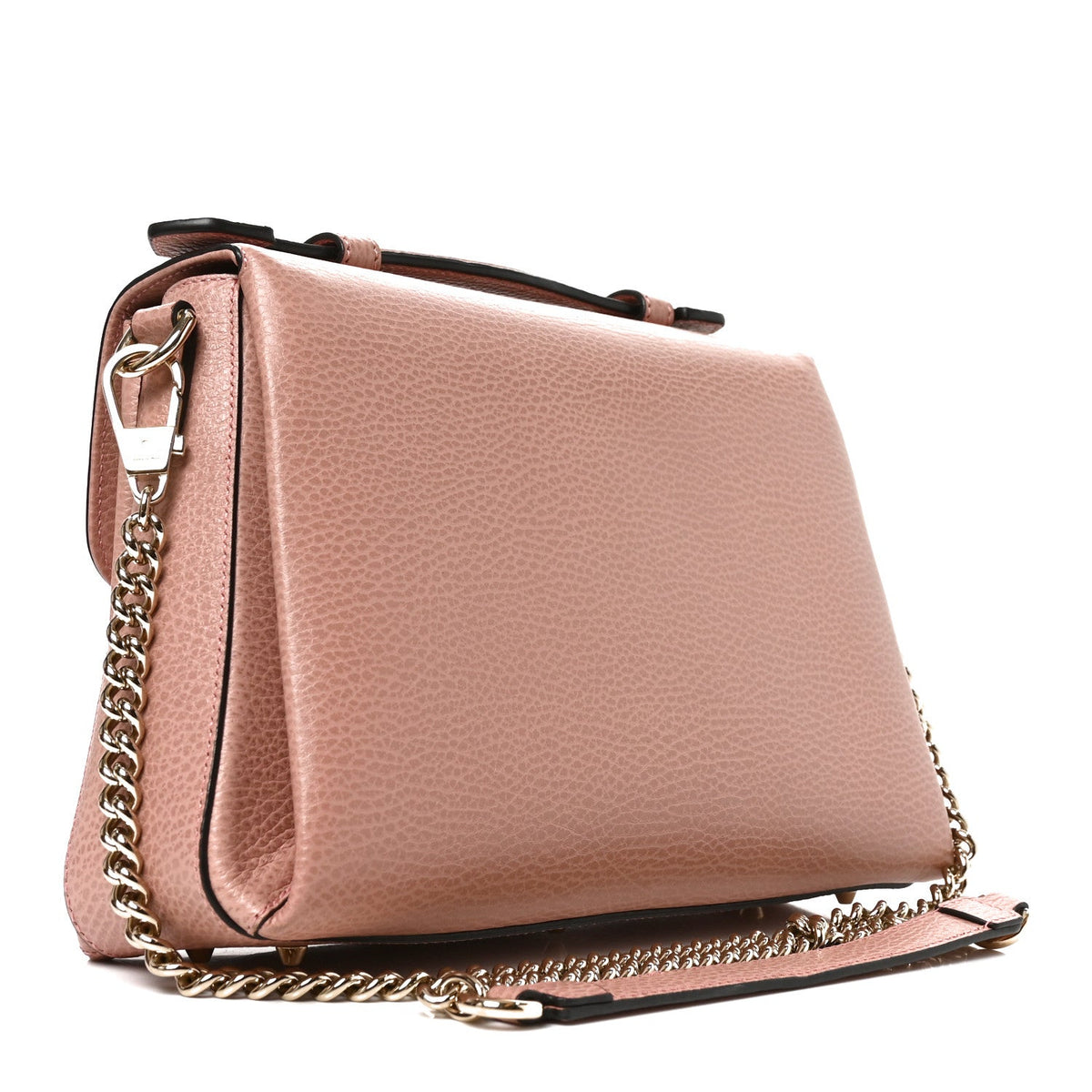 Dollar Calfskin Interlocking G Top Handle Shoulder Bag Soft Pink