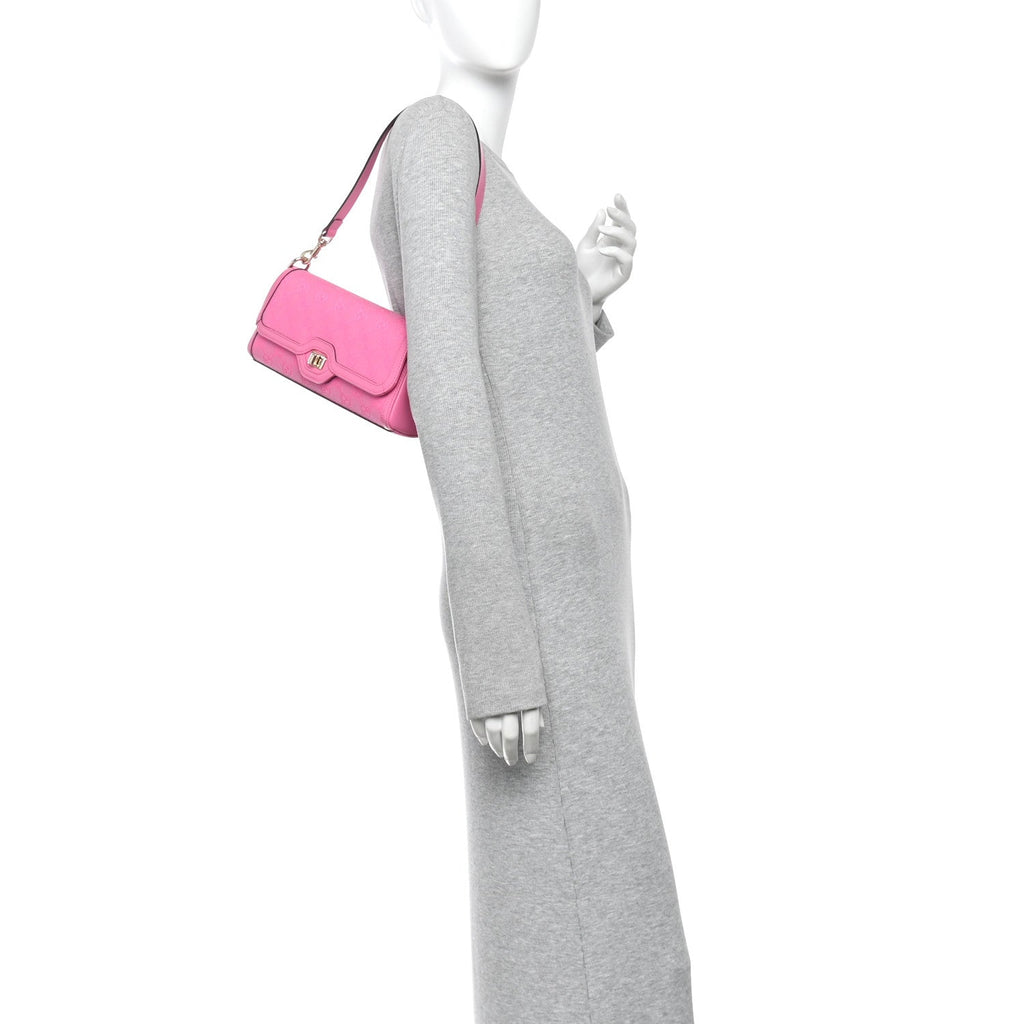 GG Monogram Textured Dollar Calfskin Small Luce Shoulder Bag Pink