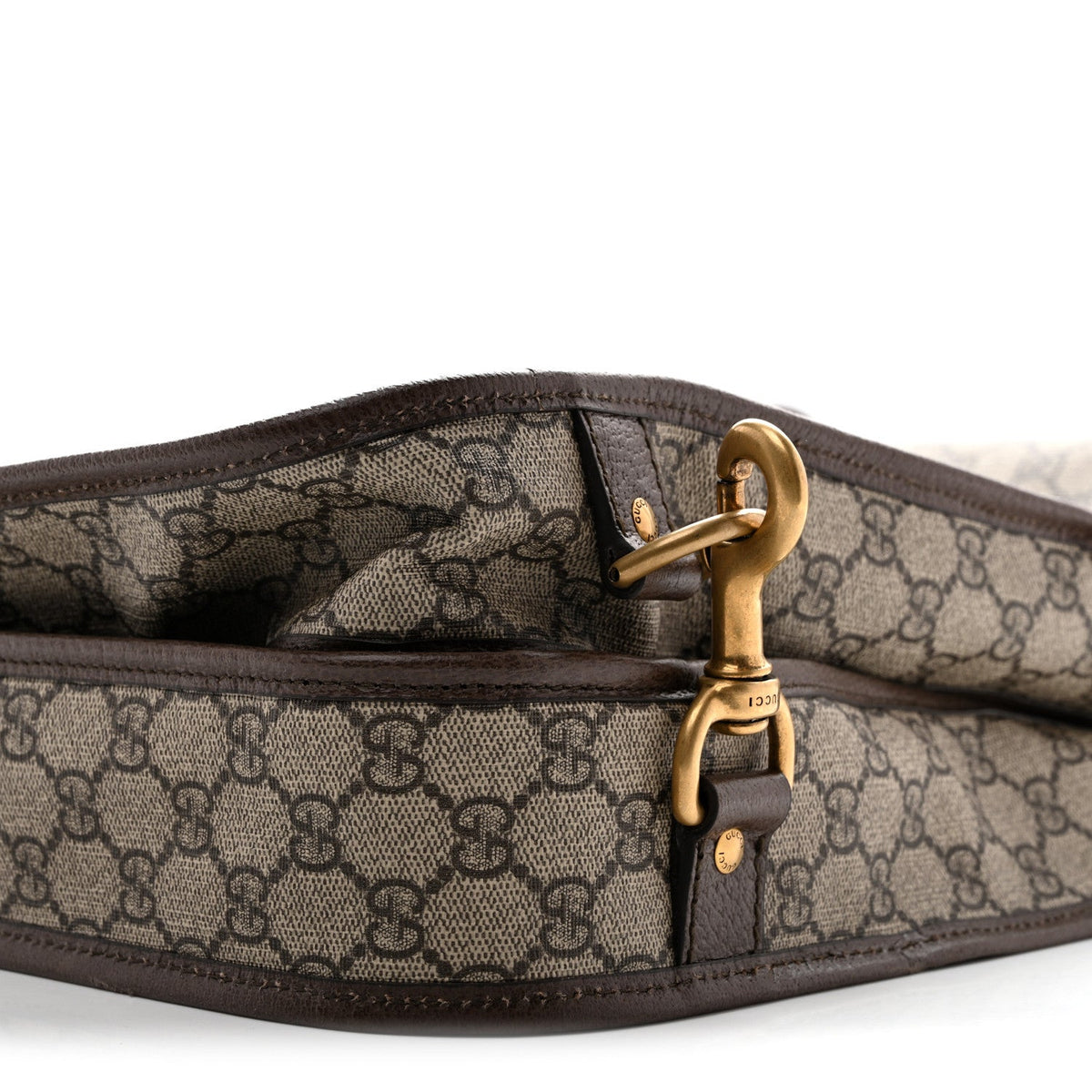GG Supreme Monogram Textured Dollar Calfskin Web Ophidia Savoy Garment Bag Beige Ebony New Acero