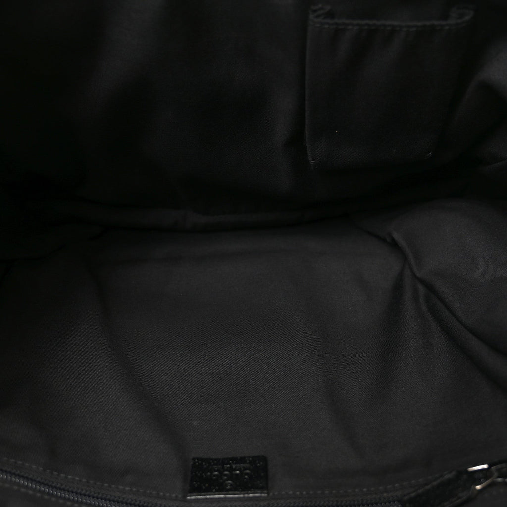 GG Monogram Medium Web Handle Double Pocket Tote Black