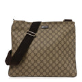 GG Supreme Monogram Medium Flat Messenger Bag Dark Brown