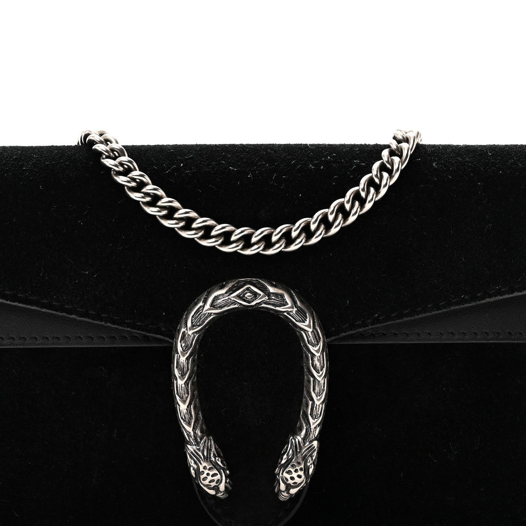 Suede Super Mini Dionysus Shoulder Bag Black