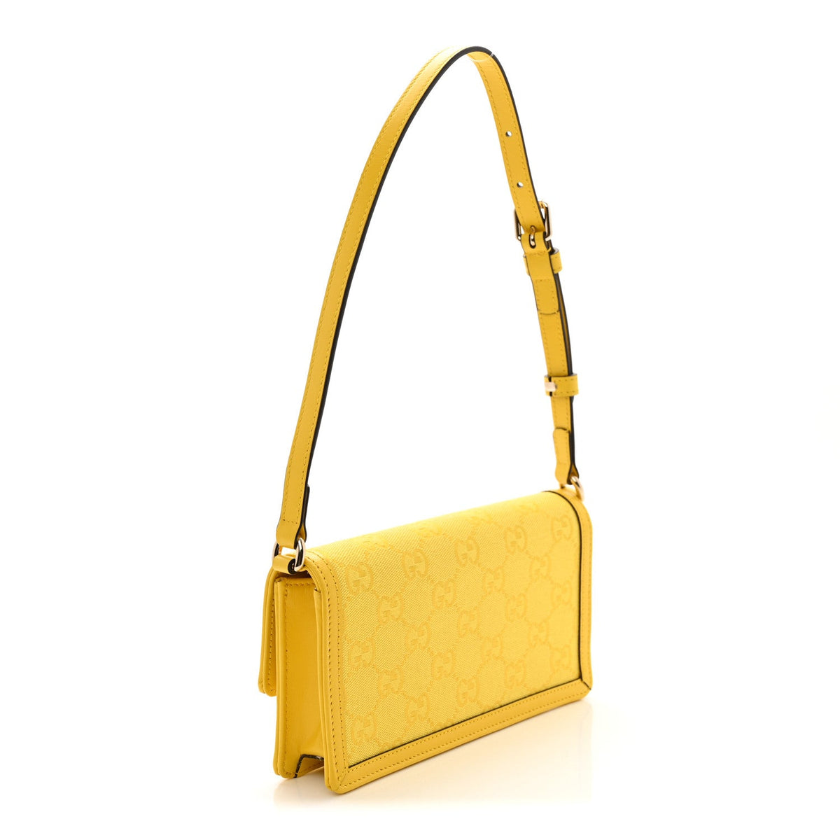 GG Monogram Scratch Lux Calfskin Mini Luce Shoulder Bag Yellow