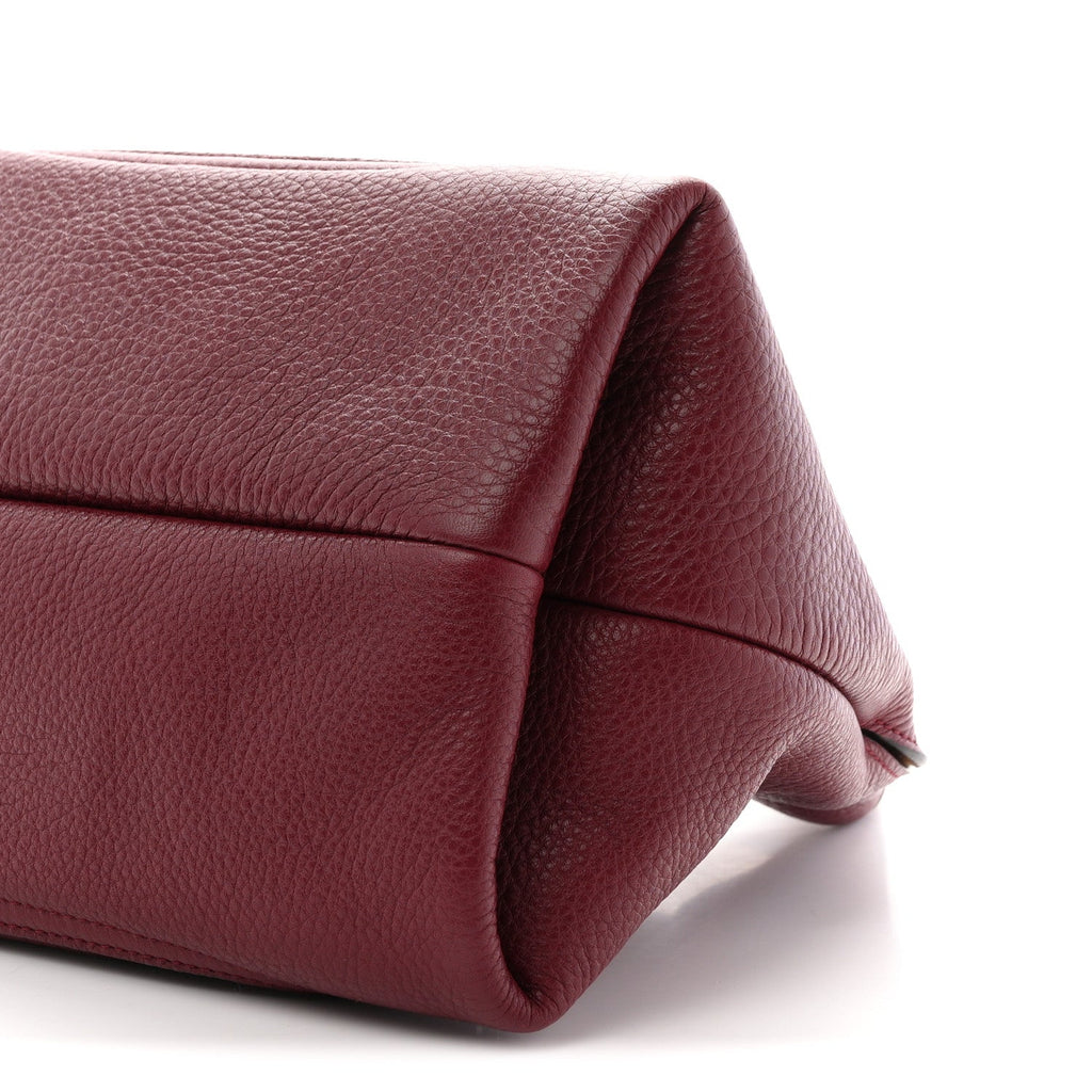 Grained Calfskin Softbit Medium Shoulder Bag Rosso Ancora