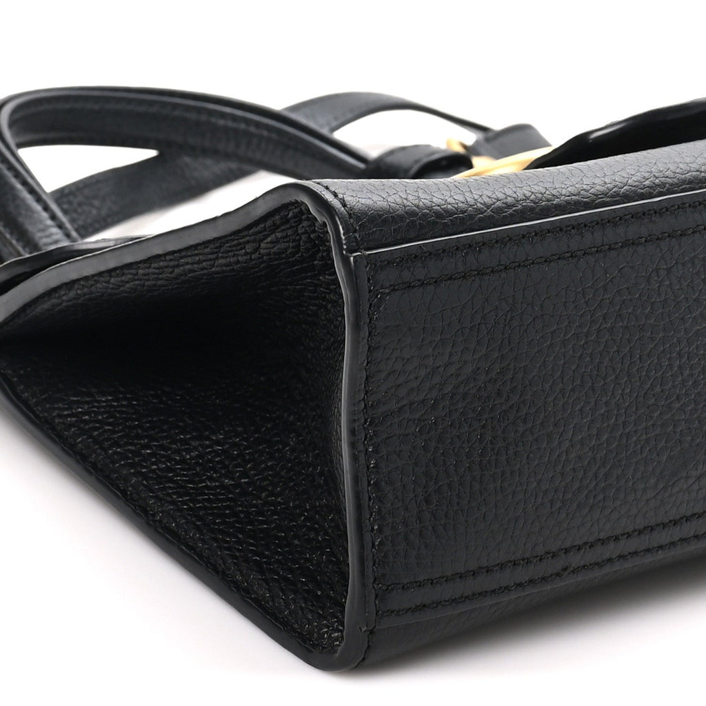Calfskin Small GG Marmont Top Handle Bag Black