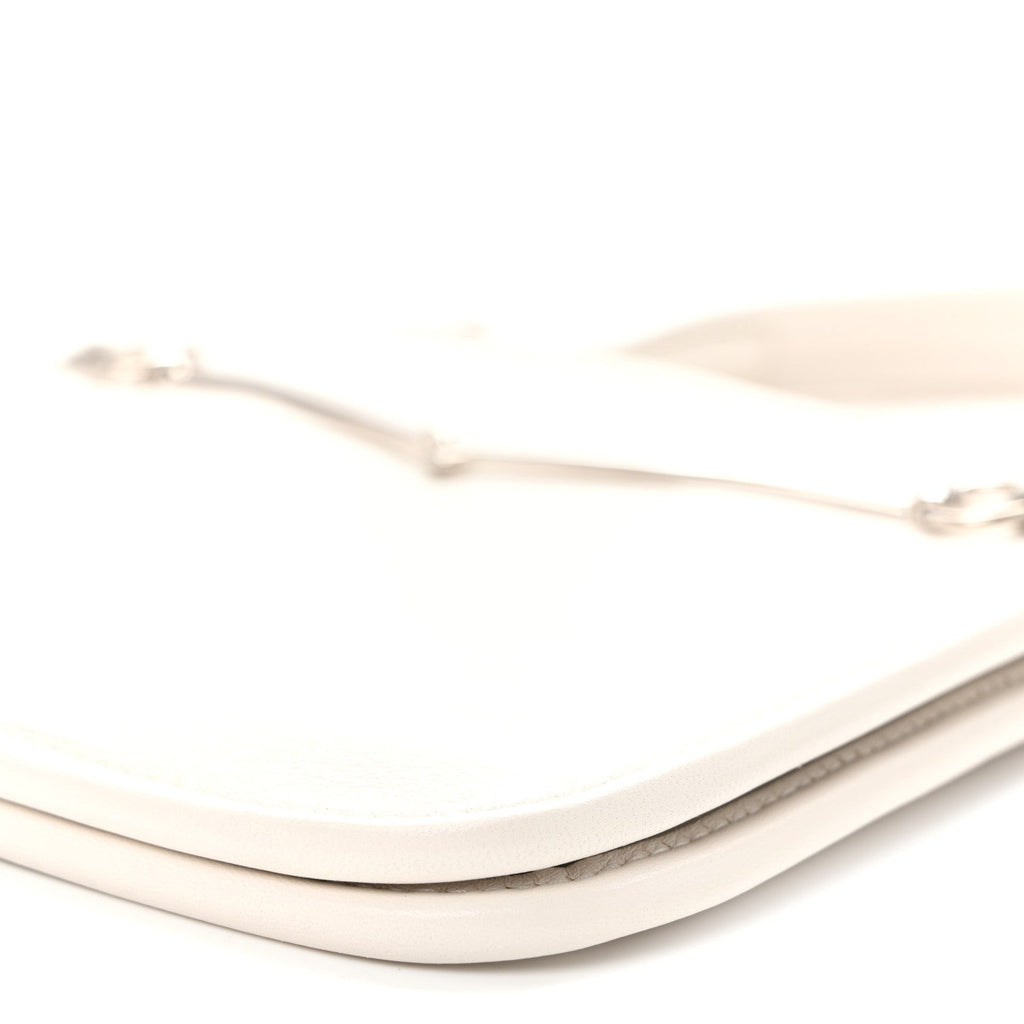 Calfskin Horsebit Slim Shoulder Bag White