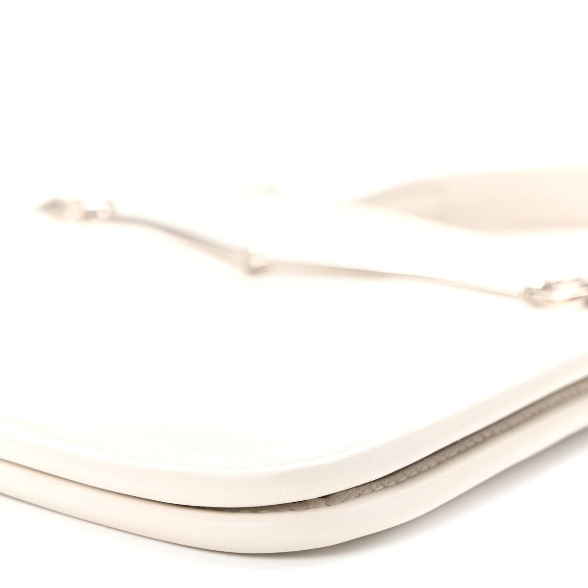 Calfskin Horsebit Slim Shoulder Bag White