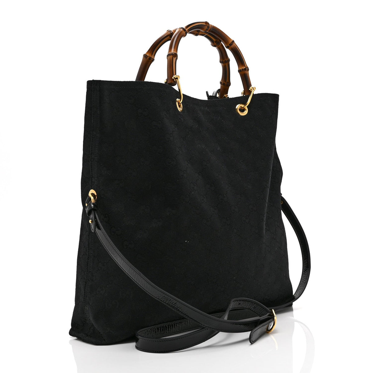 GG Monogram Bamboo Reversible Tote Black