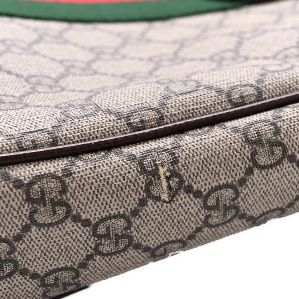 GG Supreme Monogram Web Medium Ophidia Messenger Bag Brown