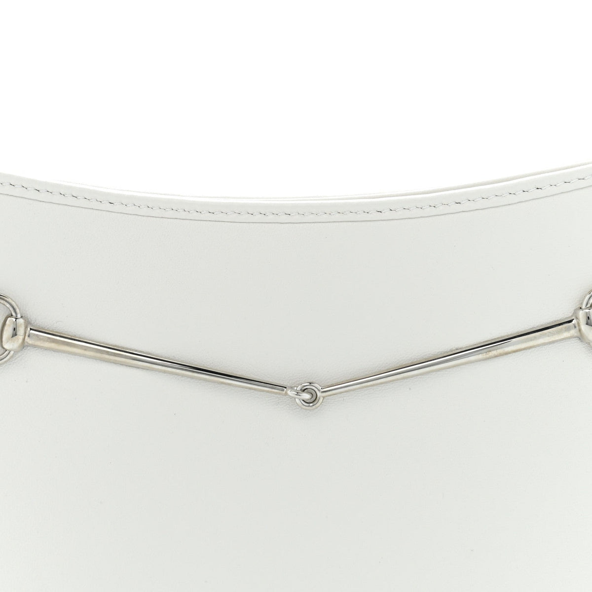 Calfskin Horsebit Slim Shoulder Bag White