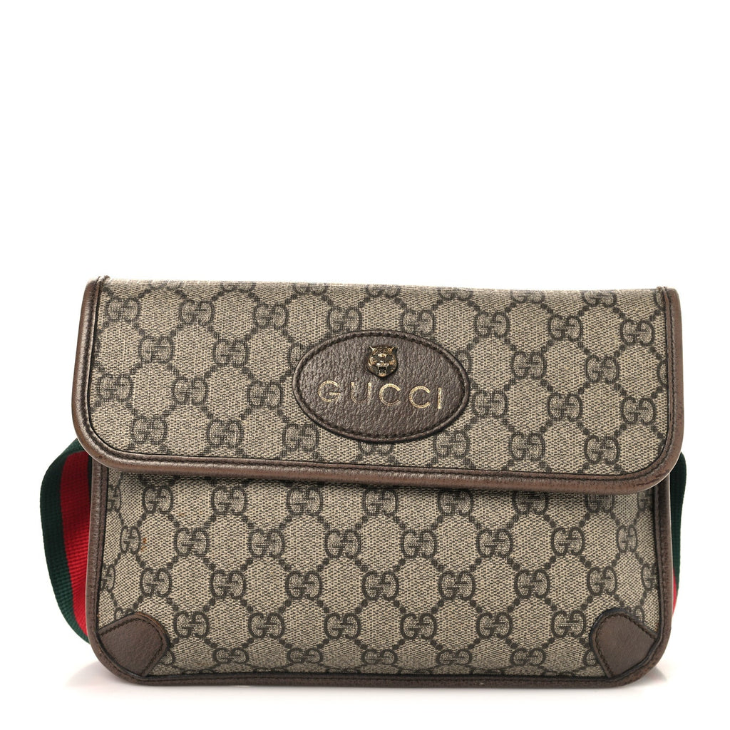 GG Supreme Monogram Neo Vintage Web Belt Bag Brown