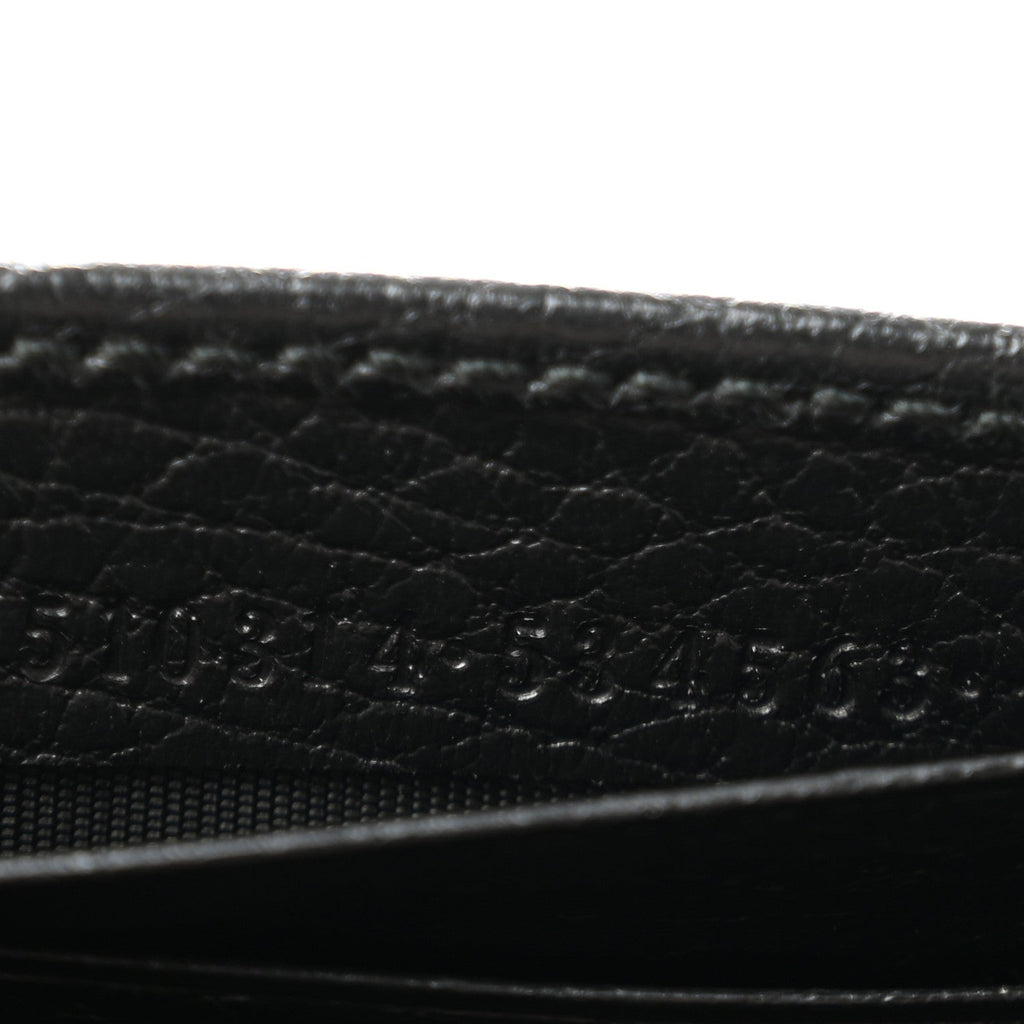 Dollar Calfskin Interlocking G Chain Wallet Black