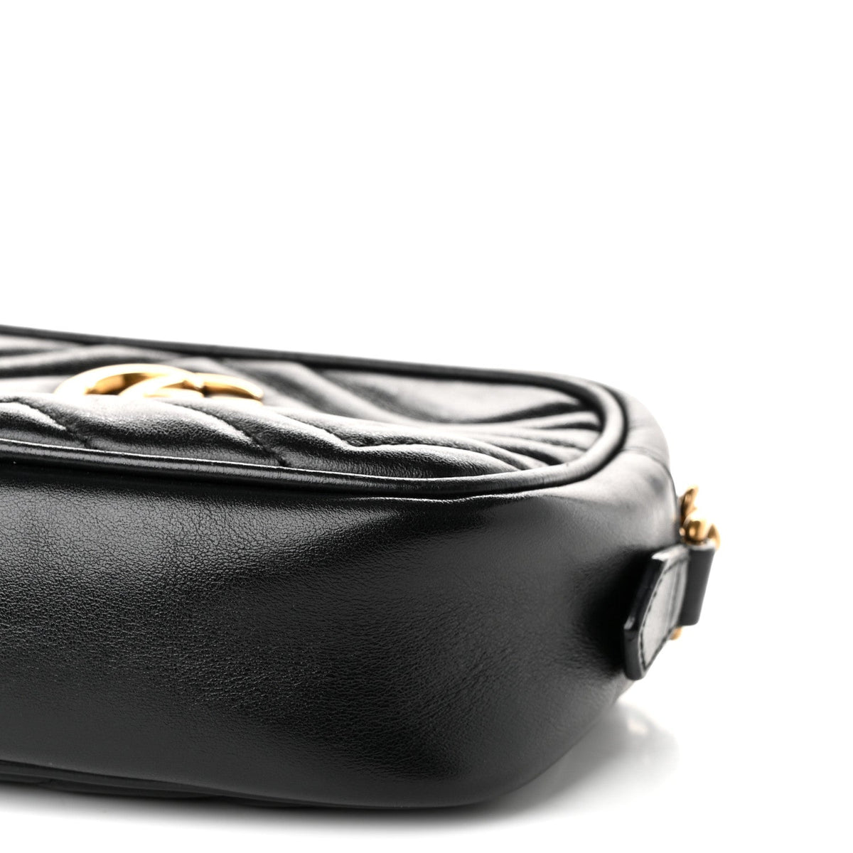 Calfskin Matelasse Mini GG Marmont Chain Shoulder Bag Black