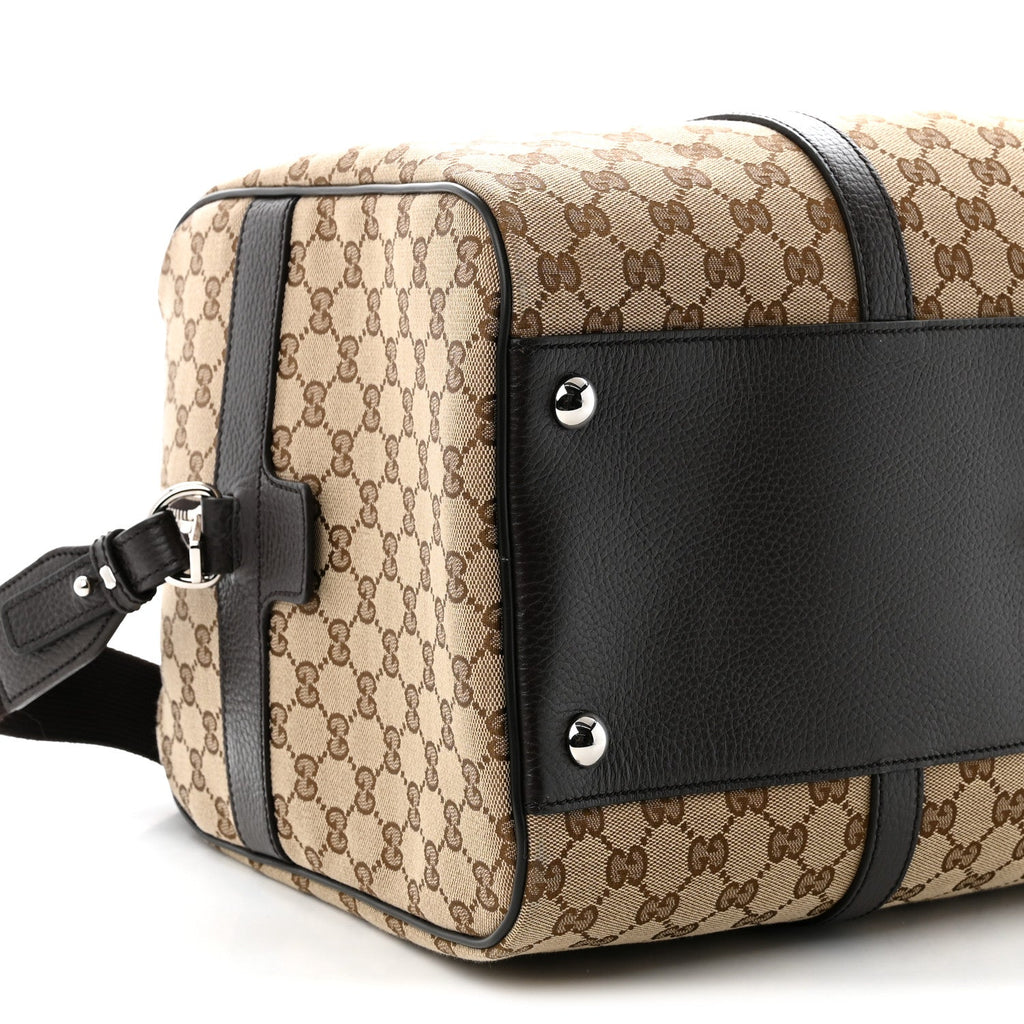 Monogram Dollar Calfskin Boston Duffle Bag Beige Ebony Testa di Moro Marrone Scuro