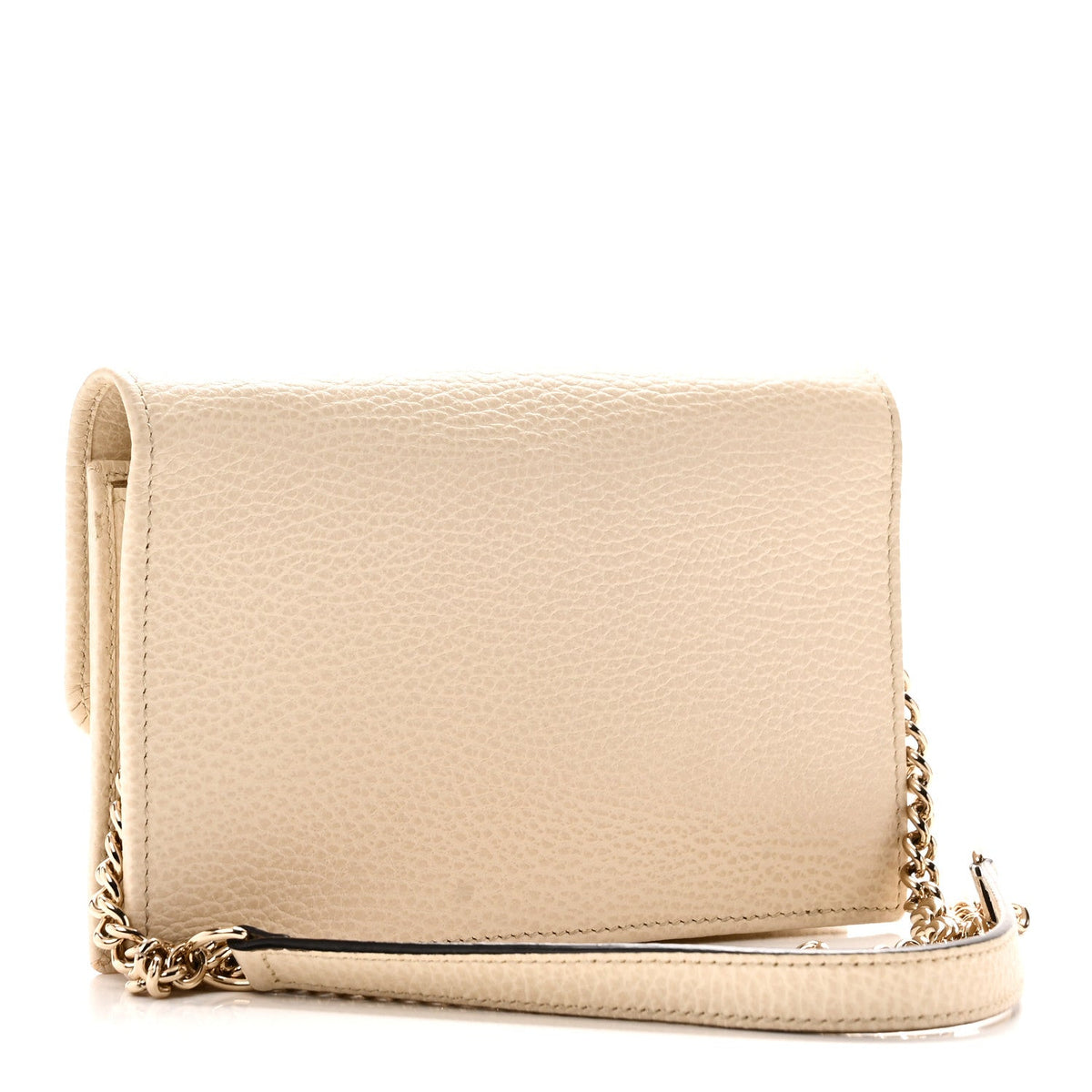 Dollar Calfskin Interlocking G Chain Wallet Ivoire