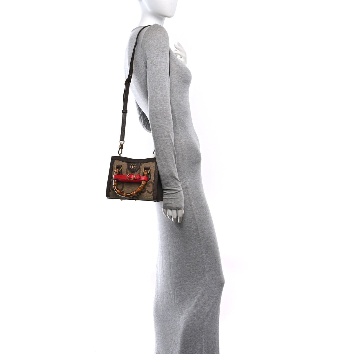 Monogram Jumbo GG Textured Dollar Calfskin Mini Diana Tote Bag Camel Ebony New Acero Pomegranate Red