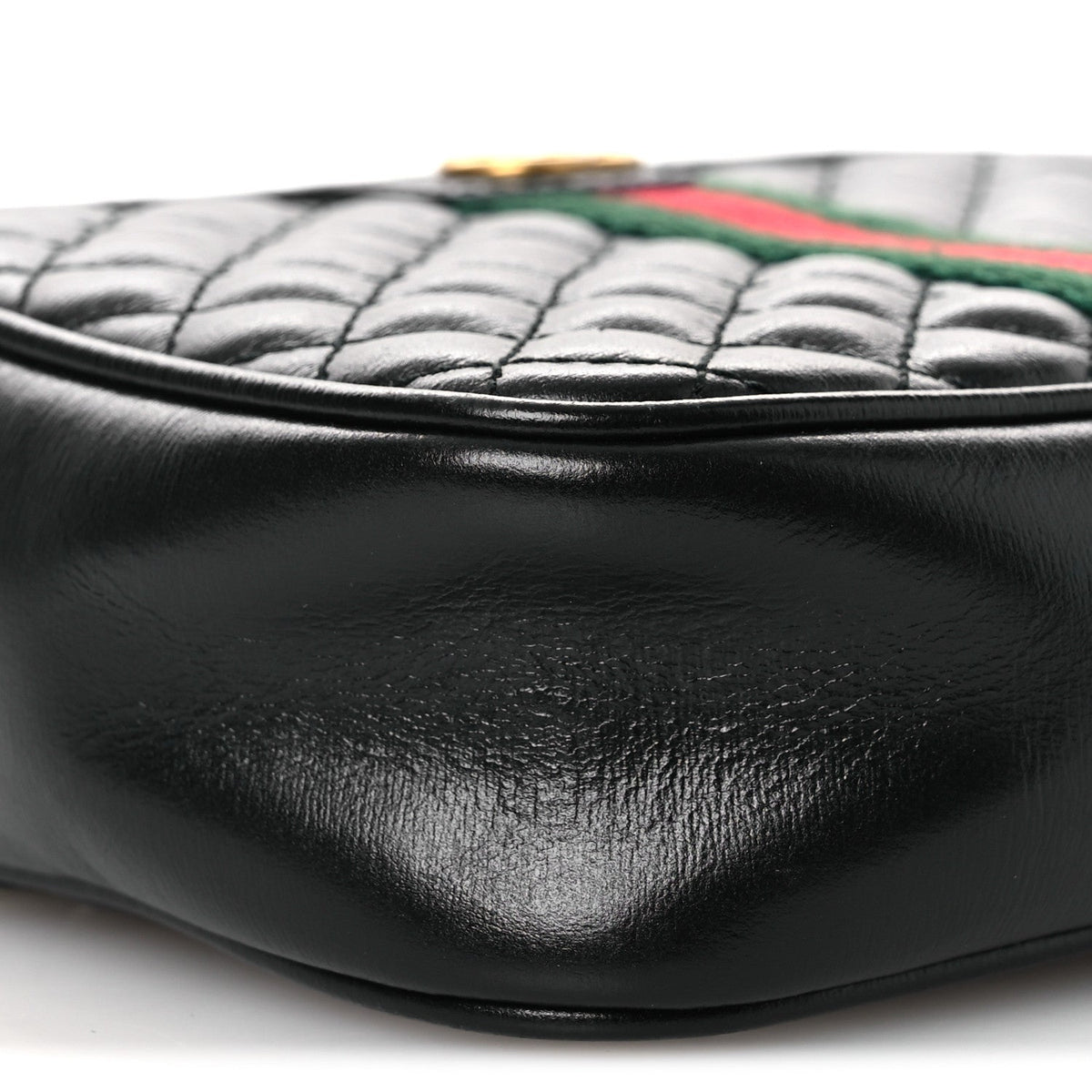 Calfskin Trapuntata Web Mini GG Shoulder Bag Black