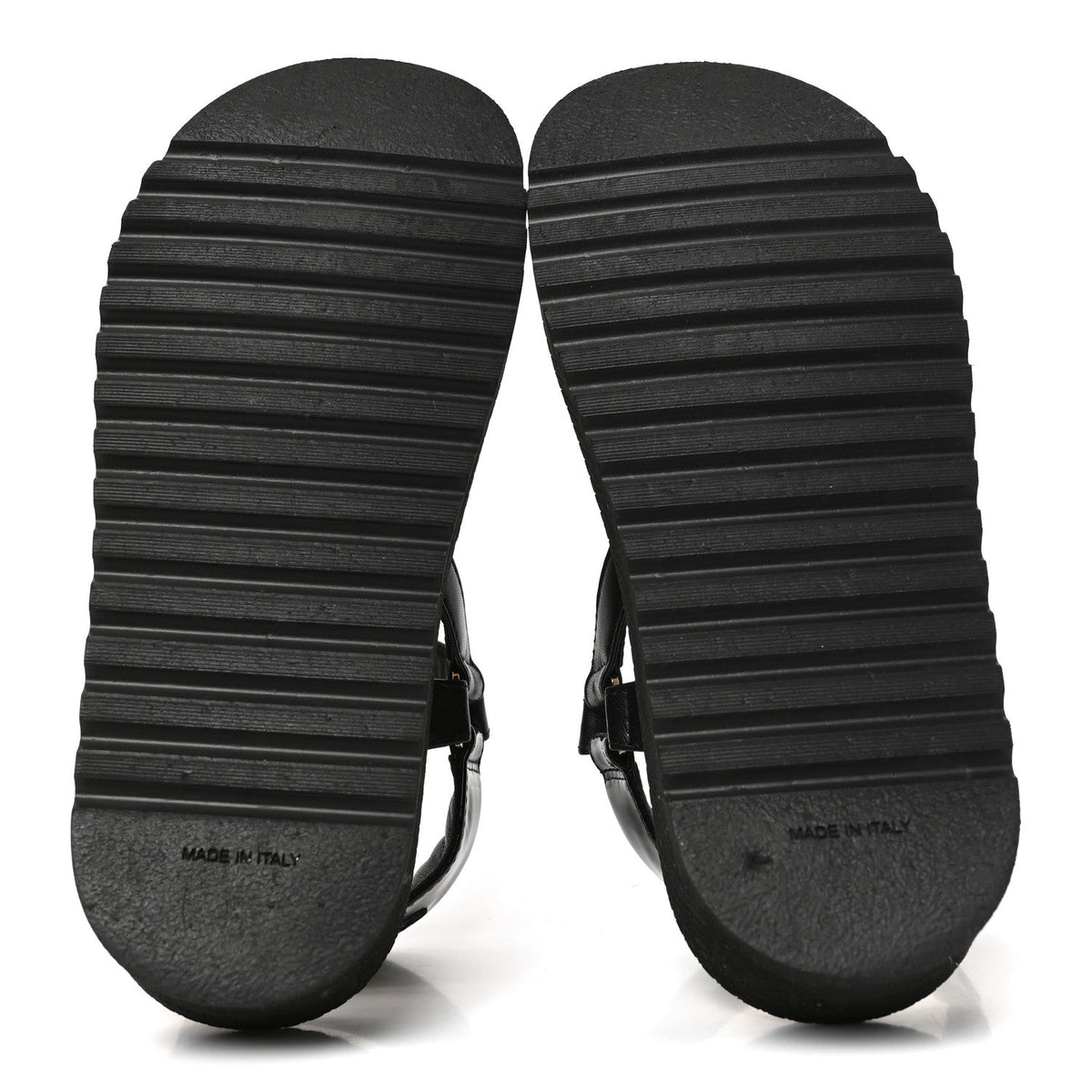 Lambskin Patent Calfskin Logo Platform Sandals 36 Black