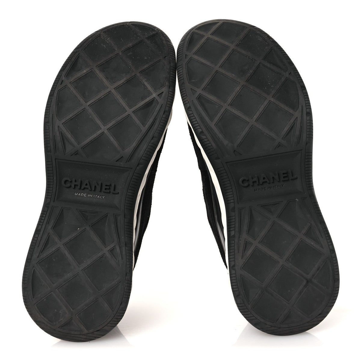 Suede Calfskin Nylon Grosgrain CC Sneakers 36 Black