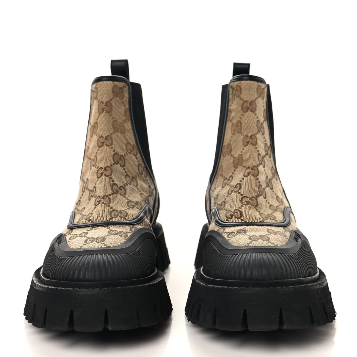 GG Supreme Monogram Ankle Booties 39 Beige Ebony Black