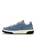 Suede Calfskin Womens CC Sneakers 40 Blue