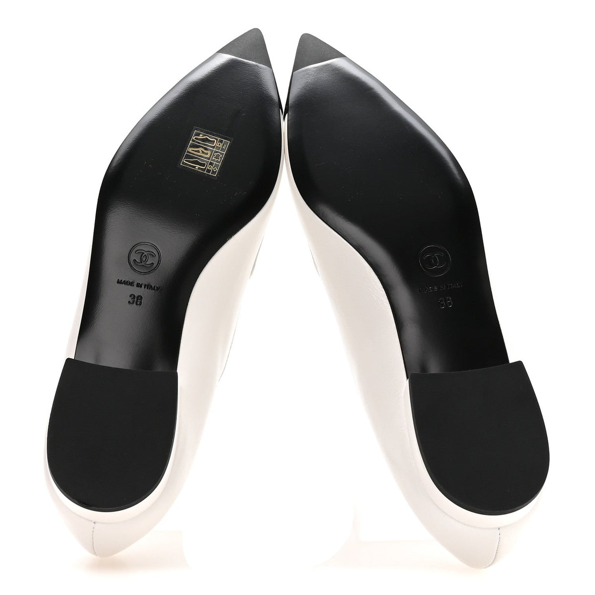 Shiny Lambskin Grosgrain Pearl Mary Janes Flats 38 White Black