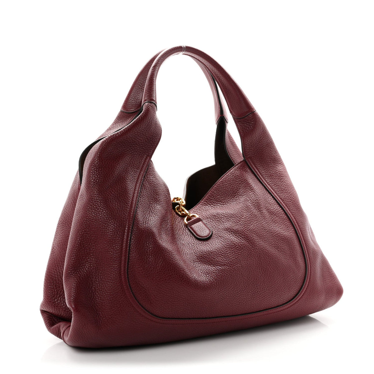 Grained Calfskin Softbit Maxi Shoulder Bag Rosso Ancora Red
