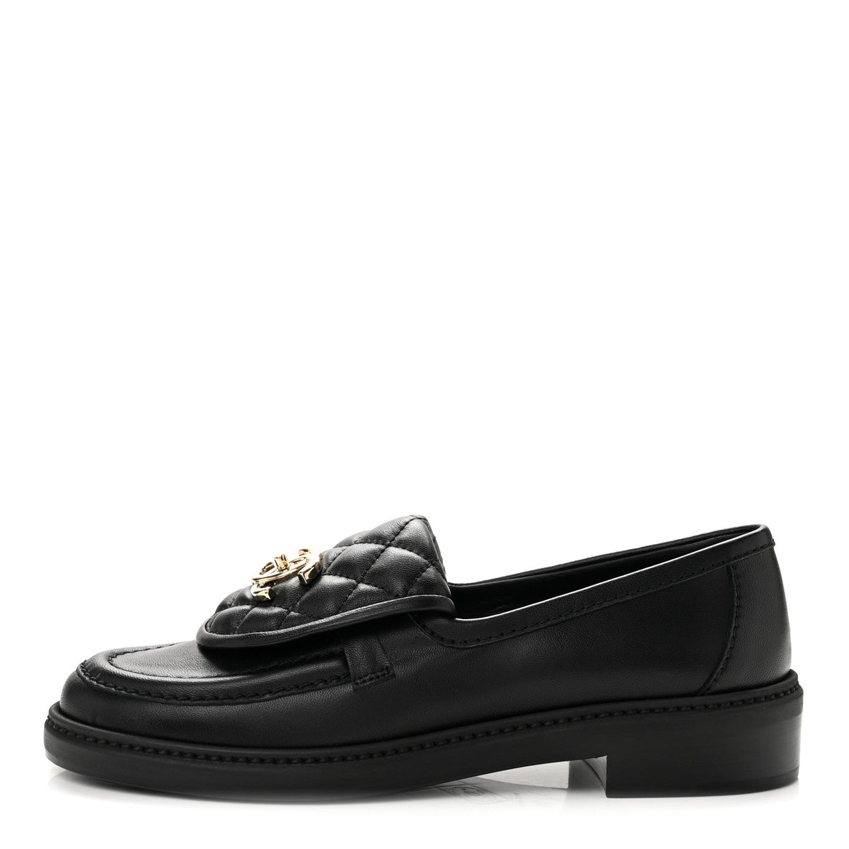 Lambskin Quilted CC Turnlock Loafers 36 Black