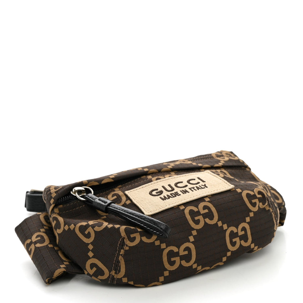 Recycled Polyester Monogram Jumbo GG Belt Bag Ebony Beige