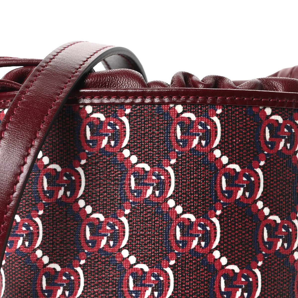 GG Shadow Monogram Mini Bucket Bag Rosso Ancora Red