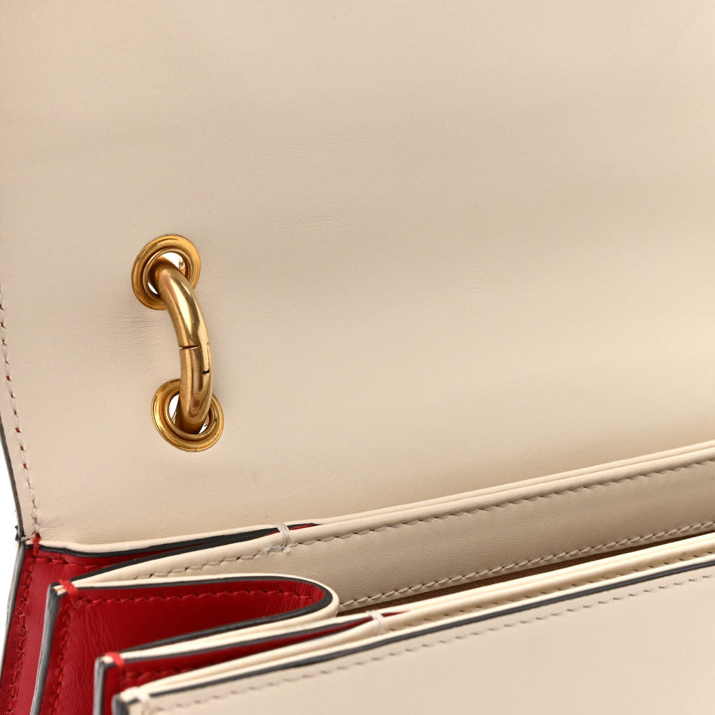 Calfskin Sylvie Web Small Queen Margaret Top Handle Bag Hibiscus Red Mystic White
