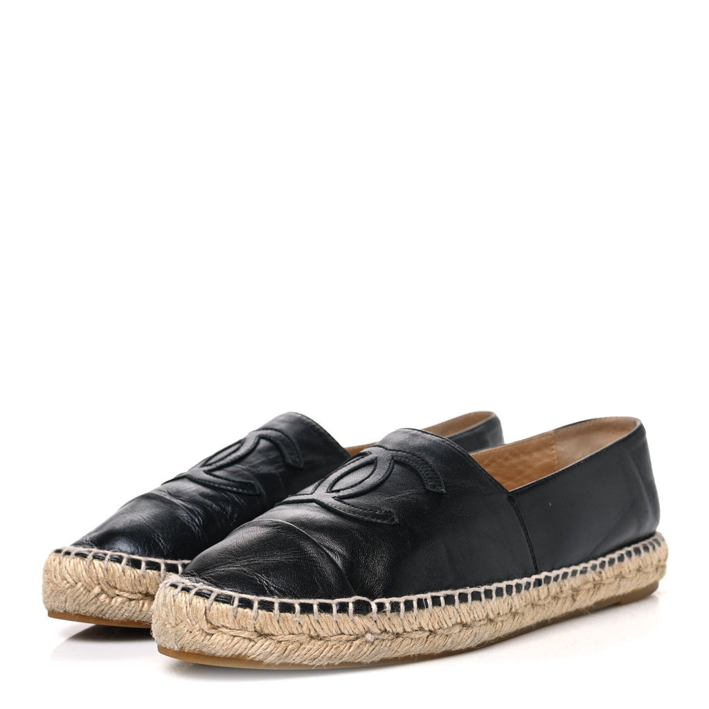 Lambskin CC Espadrilles 39 Black