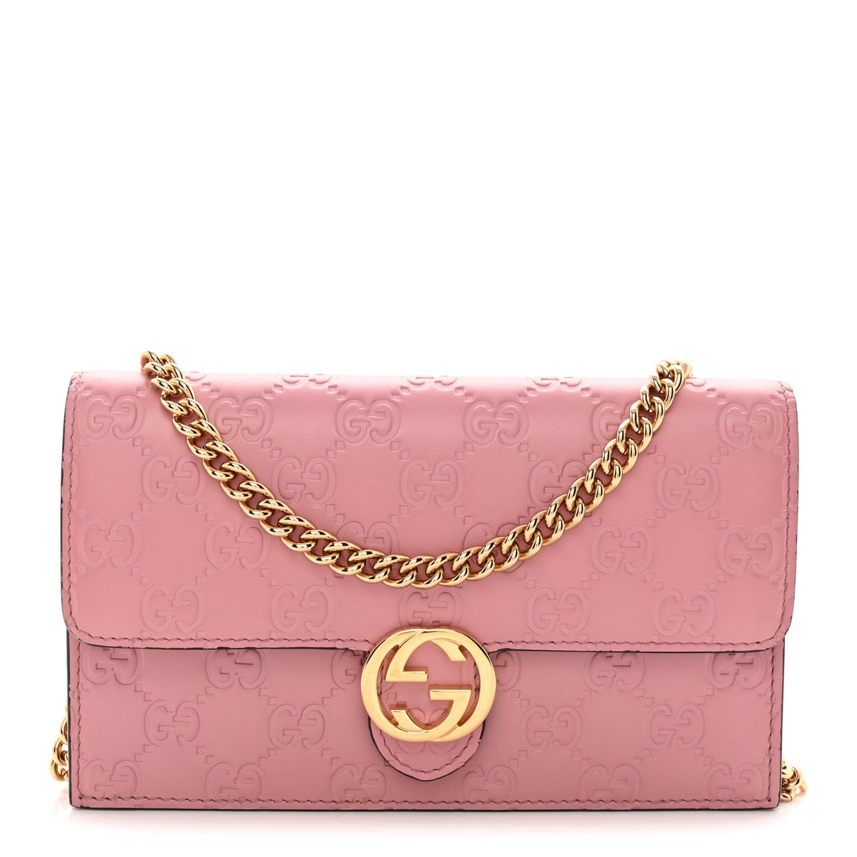 Guccissima Icon Chain Wallet Carmine Rose