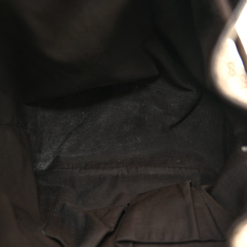 Monogram Dollar Calfskin O Drawstring Backpack Beige Ebony Testa di Moro Dark Chocolate